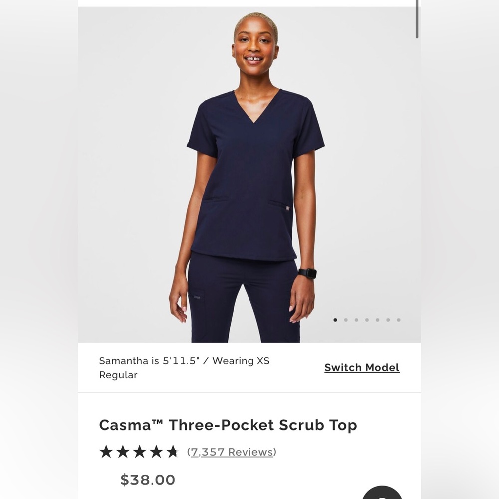 FIGS Navy Casma Top in XXS